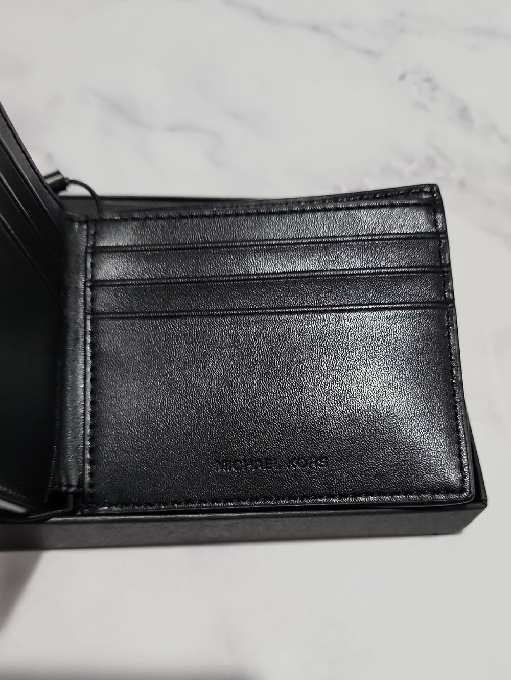Michael Kors Black Nori MK Logo Slim Billfold Wallet - Picture 3 of 6